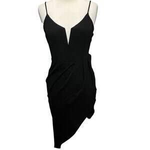 UK2LA Asymmetrical Dress Womens M Black Spaghetti Straps Cocktail Night Out NEW